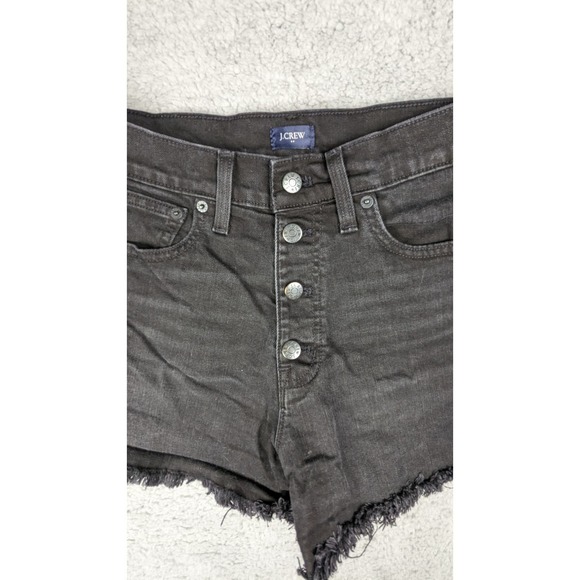 J Crew Womens Size 27 Black 4 Button Cutoff High‎ Waist Shorts 3" Raw Hem Summer - Picture 7 of 7